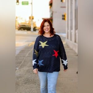 ⭐️Davi & Dani boutique sweater - very lightweight, loose, & comfy - size large